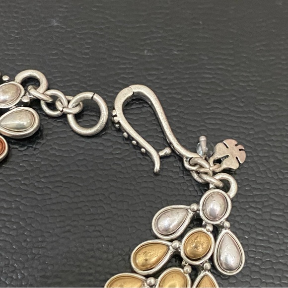 Retired LUCKY BRAND Tricolor Teardrop Link Bracelet 38.1g - Picture 4 of 12